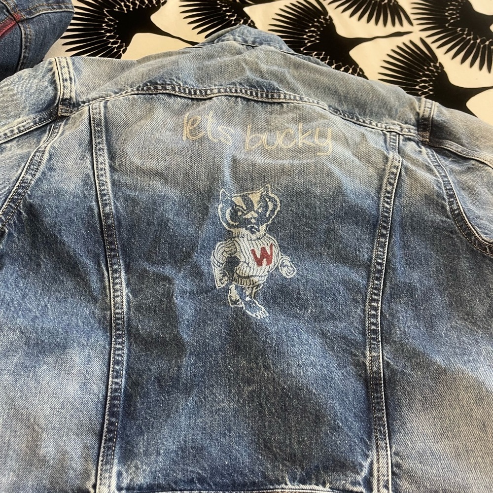 University of Wisconsin custom Jean jacket!!  Pepe Jeans.